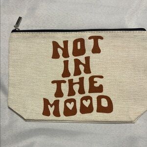 Beige and Brown Canvas Pouch